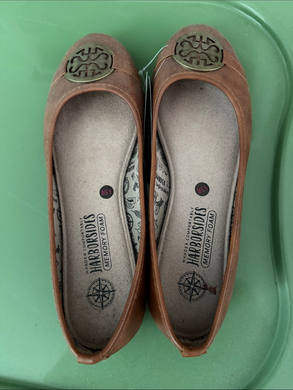 Women's Brown Memory Foam Ballet Flats